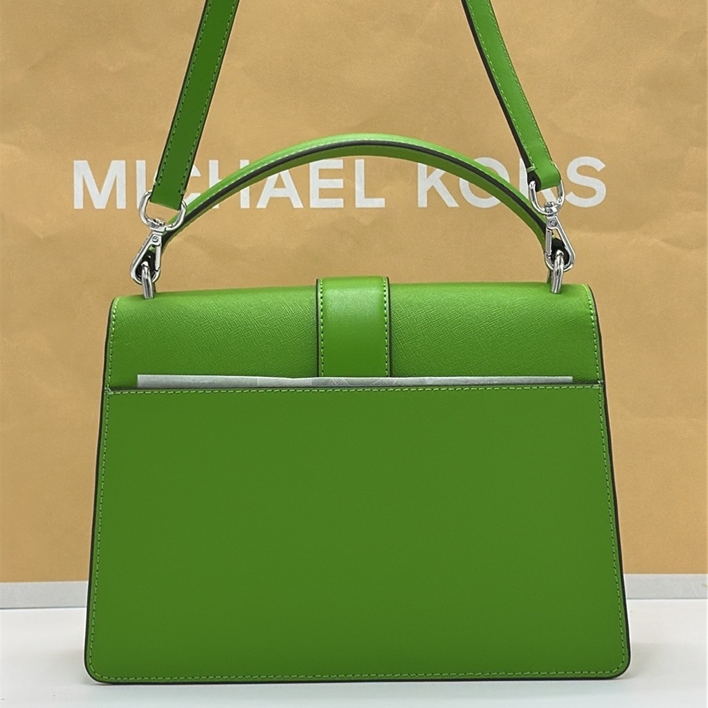 Michael Kors Greenwich Medium Saffiano Leather Satchel Crossbody Shoulder Bag - Picture 10 of 16